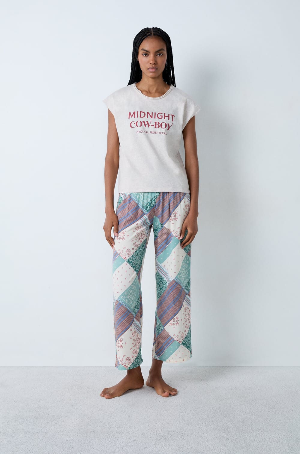 T-shirt manches courtes en coton Midnight Cow-boy;${refinementColor}