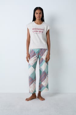 T-shirt manches courtes en coton Midnight Cow-boy;${refinementColor}