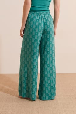 Pantalon de pyjama 7/8 &agrave; motifs;${refinementColor}