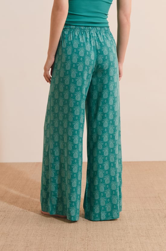 Pantalon de pyjama 7/8 &agrave; motifs;${refinementColor}