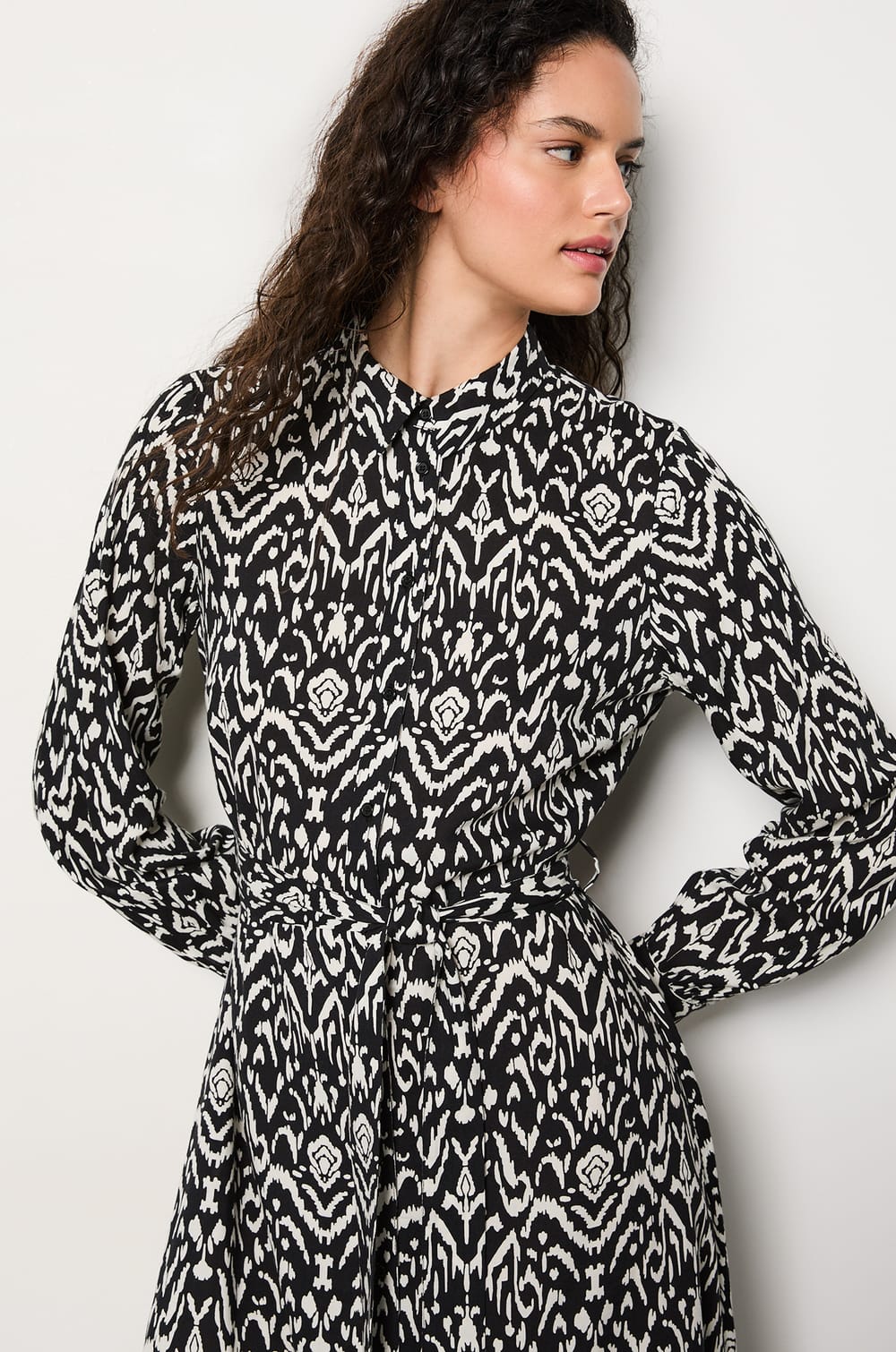 Belted Shirt Dress;${refinementColor}