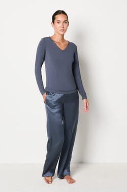 Long Sleeve Thermal Knit T-Shirt;${refinementColor}