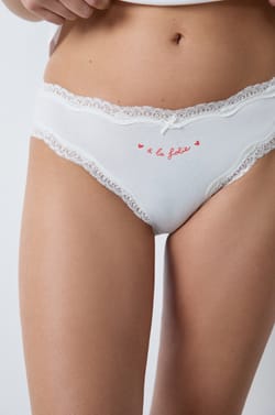 Packde 3 braguitas de algodón y encaje;${refinementColor}