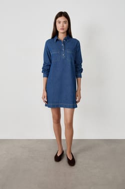 Robe manches longues en coton;${refinementColor}