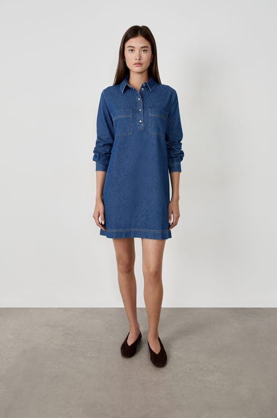 Robe manches longues en coton;${refinementColor}