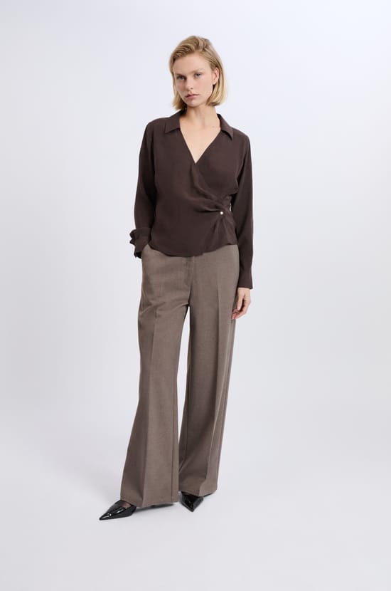 Wrap-style Shirt;${refinementColor}