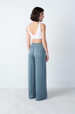 Wide-Cut Satin Pants;${refinementColor}
