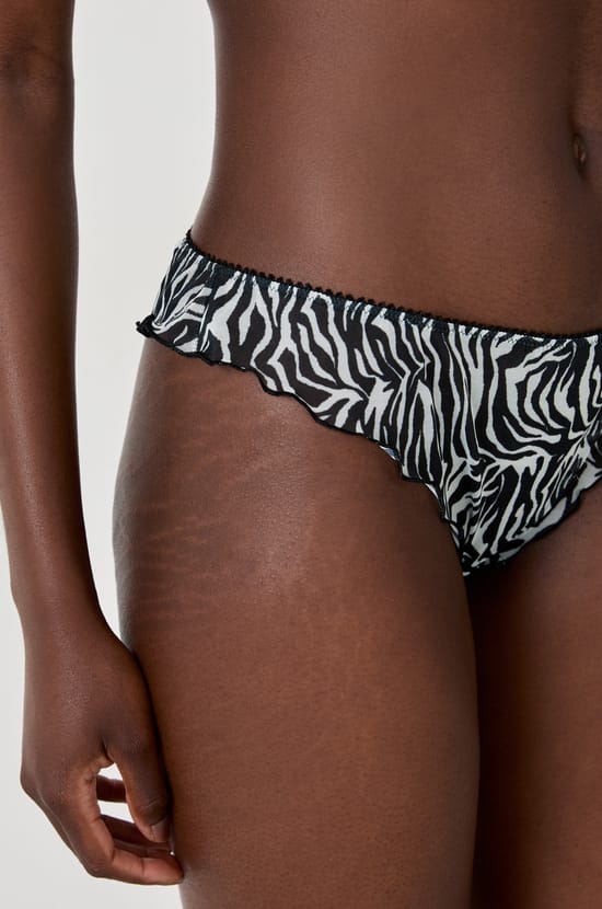 Zebra tulle tanga;${refinementColor}