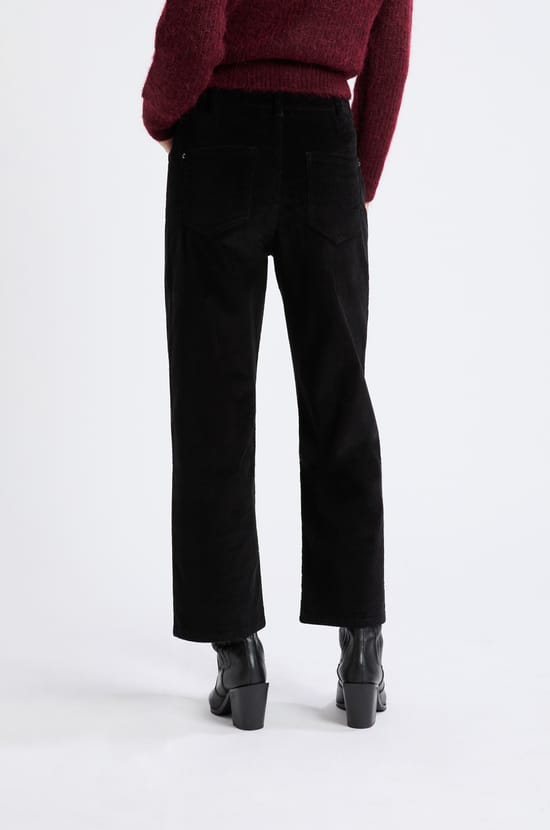 Pantalon droit en coton effet velours;${refinementColor}