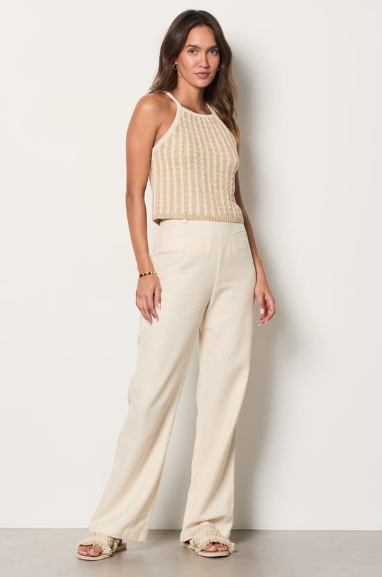 Glittery Tank Top with Thin Straps;${refinementColor}