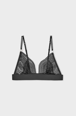 Wireless Lace Triangle Bra;${refinementColor}