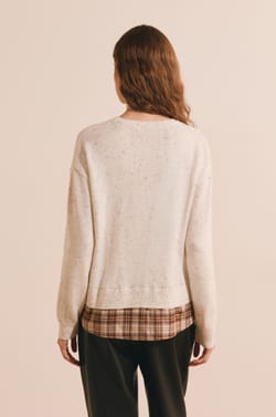 Pull chemise avec laine;${refinementColor}
