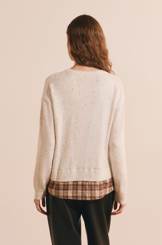 Pull chemise avec laine;${refinementColor}