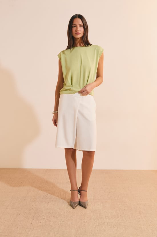 T-shirt col rond avec coton;${refinementColor}