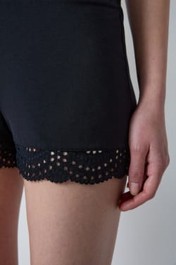 Pajama Shorts With Modal Lace Details;${refinementColor}