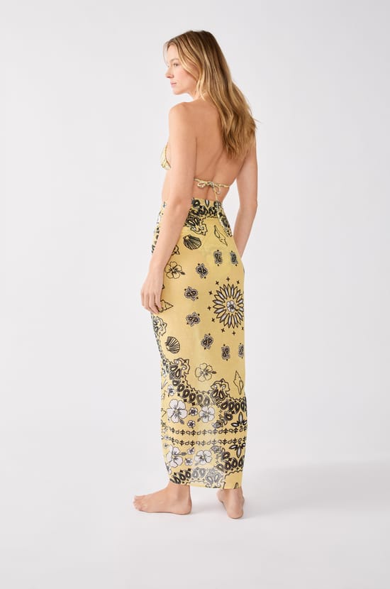 Pareo de algodón estampado;${refinementColor}