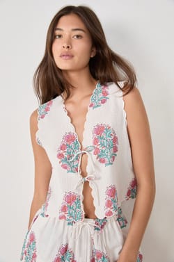 Katoenen pyjama top met print;${refinementColor}