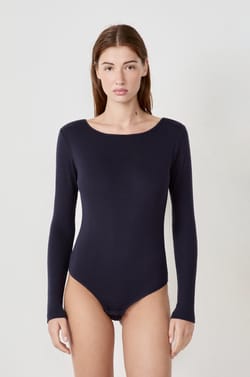 Long-sleeved backless bodysuit;${refinementColor}