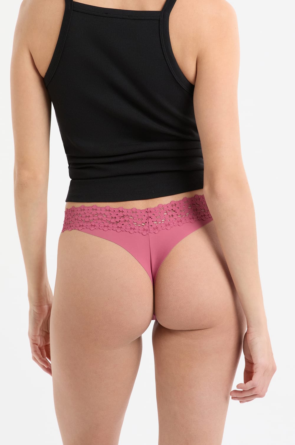 Microfibre and Lace Tanga;${refinementColor}