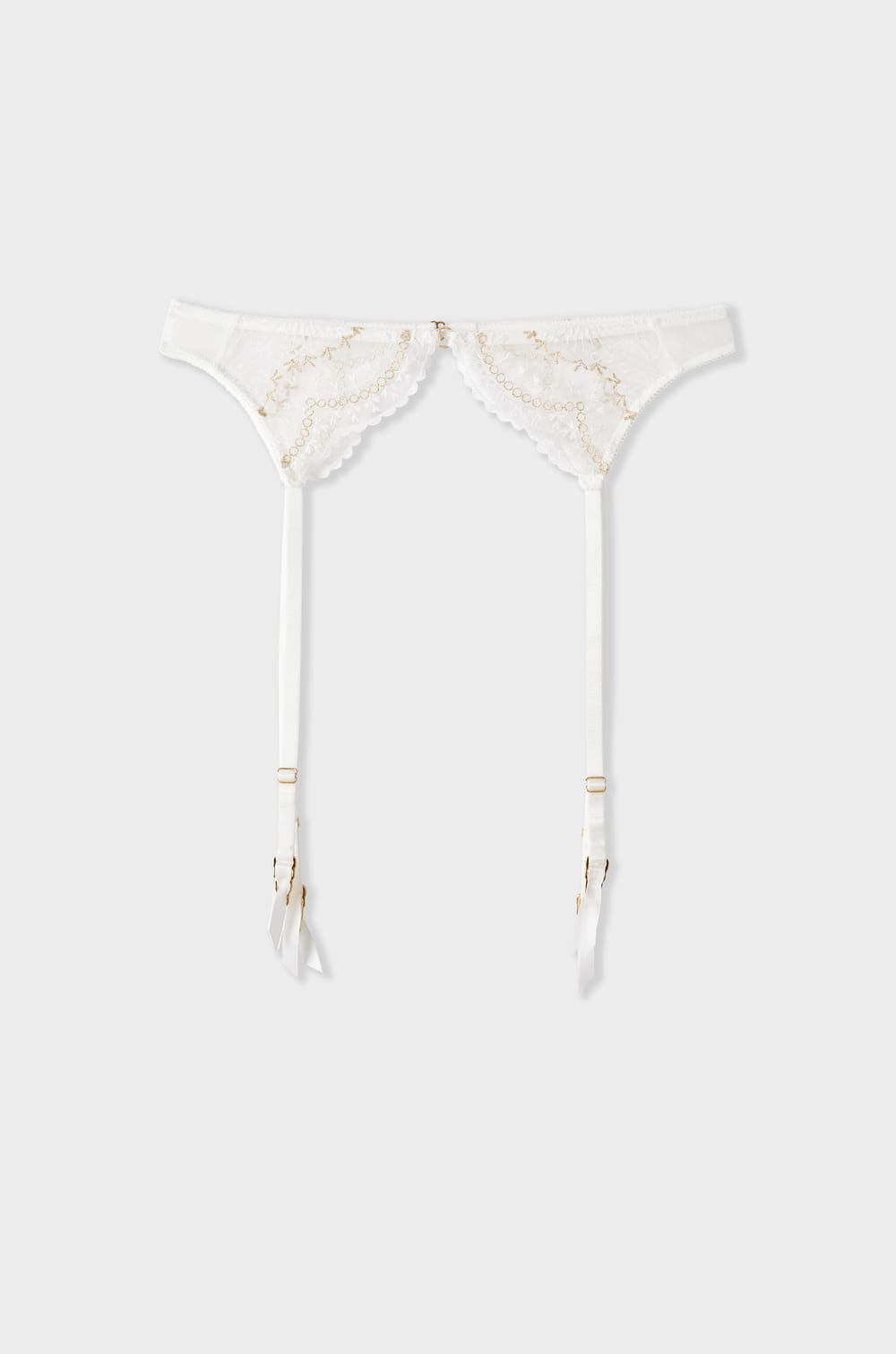 Iridescent Effect Embroidered Garter Belt;${refinementColor}