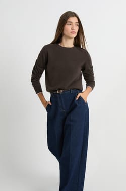 Pull col rond en cachemire;${refinementColor}