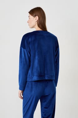 Sweat de pyjama effet velours;${refinementColor}