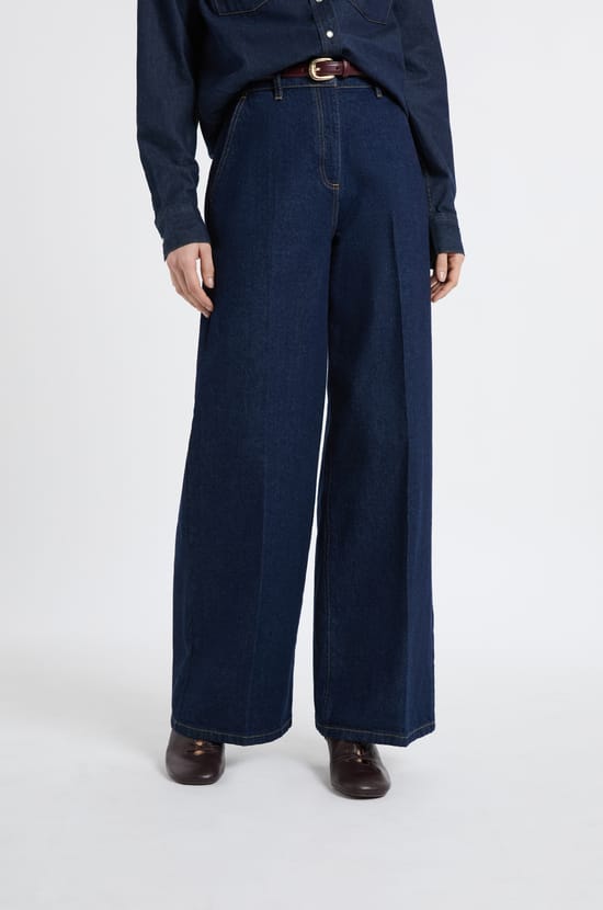 Jean large en coton;${refinementColor}