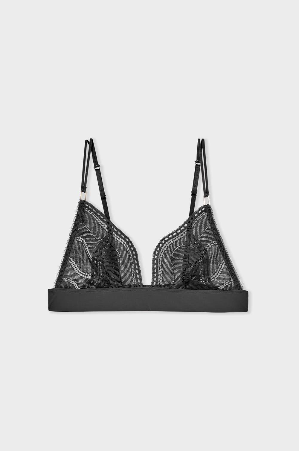 Bra triangular sin aros de encaje;${refinementColor}