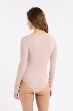 Body de manga larga con cuello cruzado;${refinementColor}