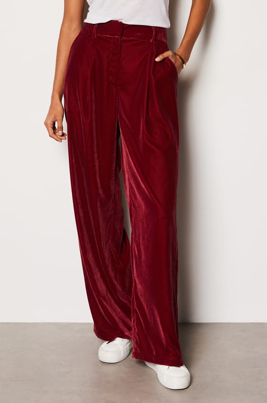 Pantalon fluide en velours;${refinementColor}