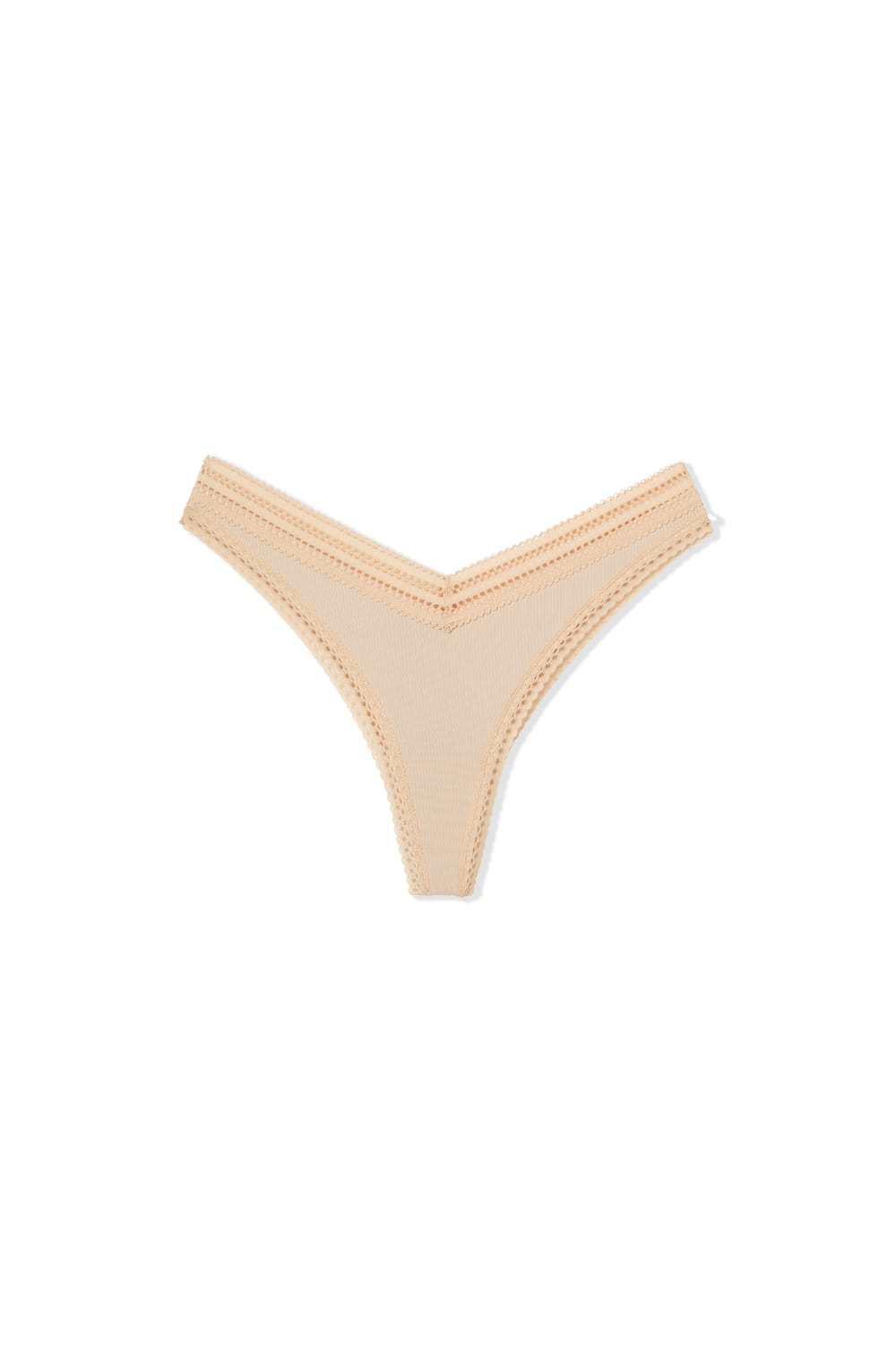 V-shape Tanga in Microfiber and Lace;${refinementColor}
