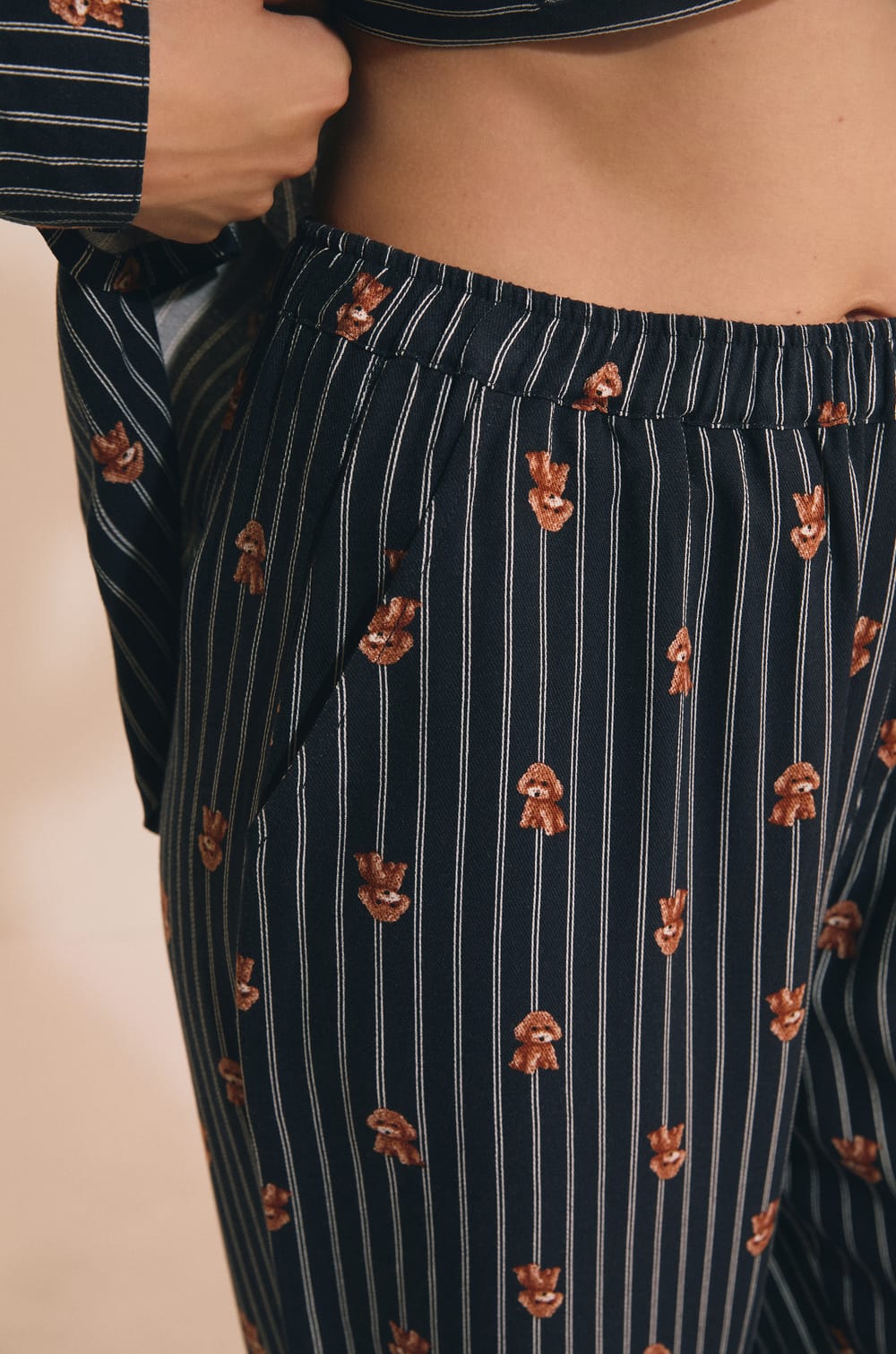 Pyjama Trousers with Dog Motifs;${refinementColor}
