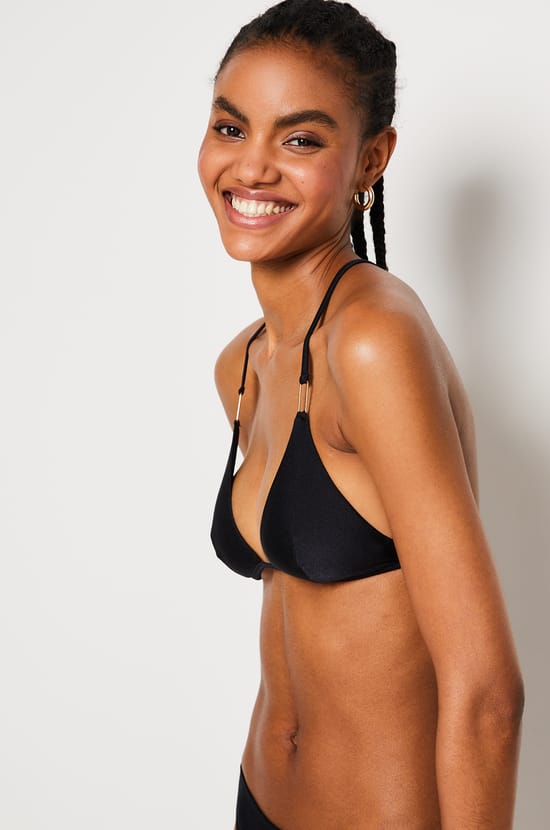 Triangle Satin Bikini Top;${refinementColor}