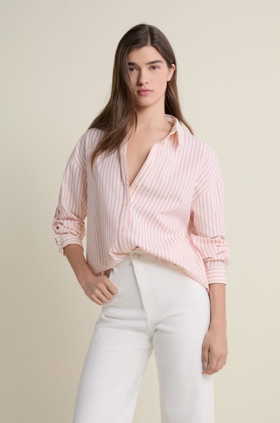 Chemise &agrave; rayures;${refinementColor}