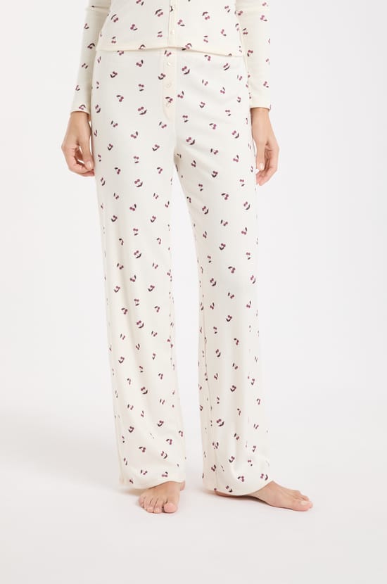 Pyjama Hose mit Kirschmotiven;${refinementColor}