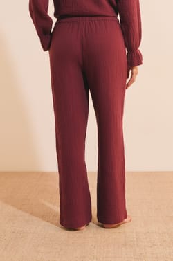 Pantalon de pyjama &agrave; motifs en coton;${refinementColor}