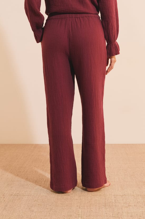 Pantalon de pyjama &agrave; motifs en coton;${refinementColor}