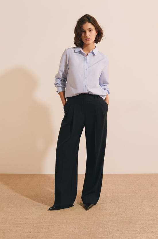 Chemise &agrave; rayures avec coton;${refinementColor}