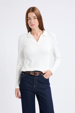 Long-sleeved V-neck T-shirt;${refinementColor}