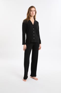 Chemise de pyjama en maille côtelée Richelieu ;${refinementColor}