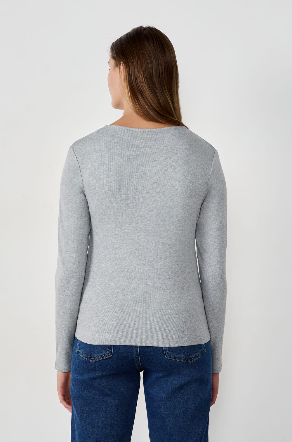 Long-sleeved T-shirt with buttons;${refinementColor}
