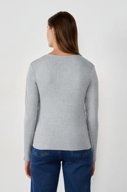 Long-sleeved T-shirt with buttons;${refinementColor}