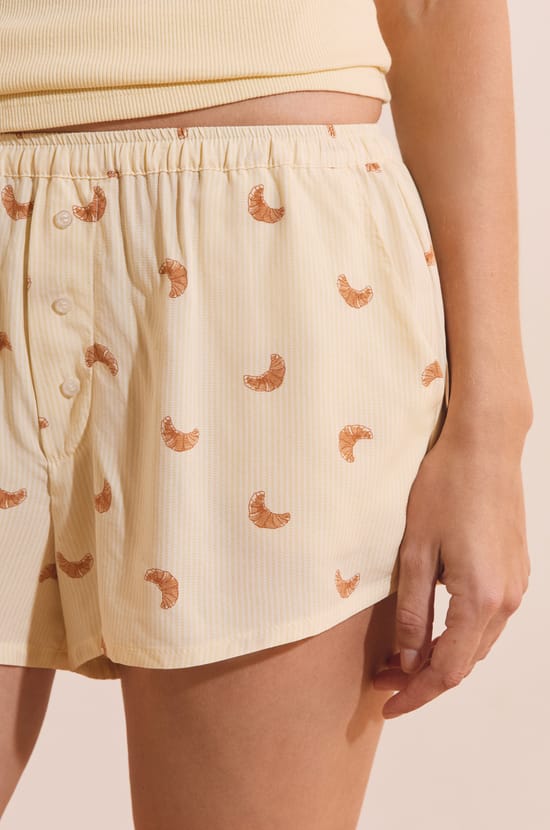 Short de pyjama &agrave; motifs croissants;${refinementColor}