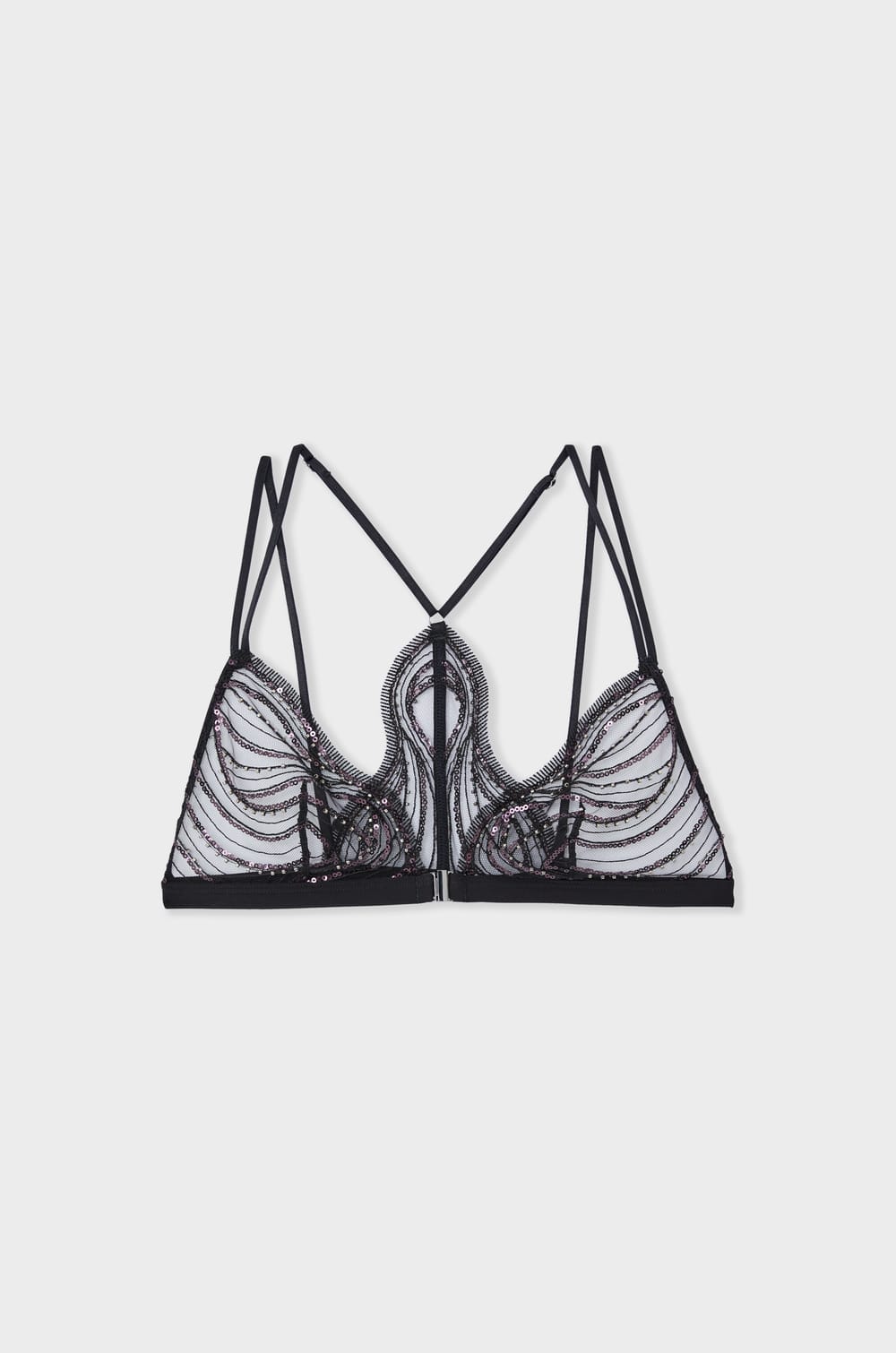 Soutien-gorge triangle en broderie perlée;${refinementColor}