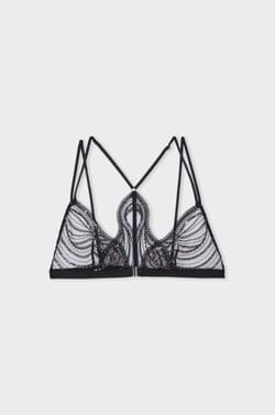 Soutien-gorge triangle en broderie perlée;${refinementColor}