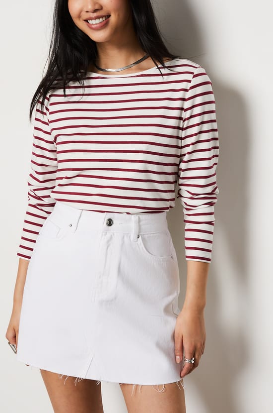 Jupe courte en coton;${refinementColor}