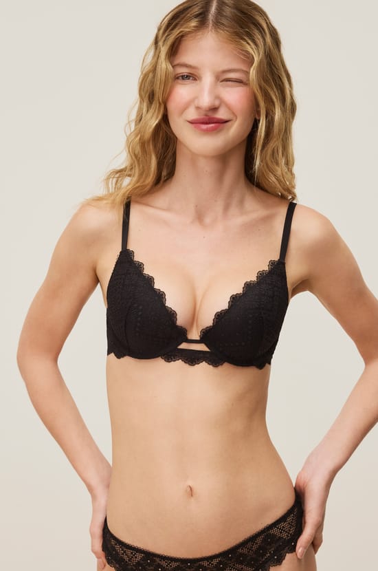 Bra N.2 - The Plunge Push-up Bra in Lace;${refinementColor}