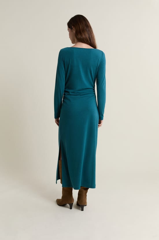 Long Dress with Boat Neckline;${refinementColor}