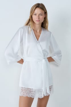 Satin Robe With Lace Details;${refinementColor}