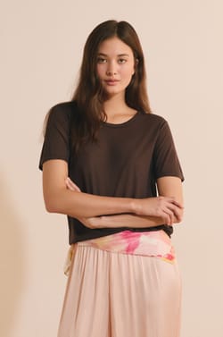 T-shirt col rond manches courtes;${refinementColor}